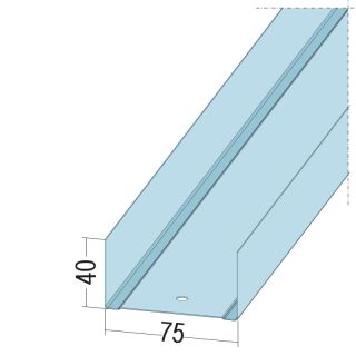 05233 260,0 U-Wandprofil UW 75-40-06 Stahlblech, verzinkt