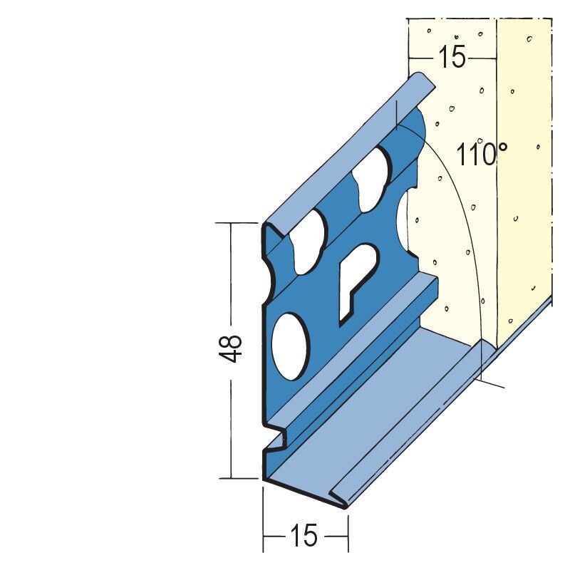 02229 300,0 Sockelprofil für den Innen- und Außenputz 15 mm Edelstahl