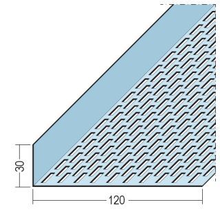 09334 250,0 Lüftungswinkel einseitige Rechtecklochung Alu 30 x 120 mm Aluminium