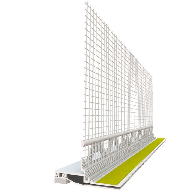 39622 240,0 10 Anputzdichtleiste mit Schattenfuge, Gewebe für WDV-Systeme 22,5 mm Hart-PVC mit Glasfasergewebe