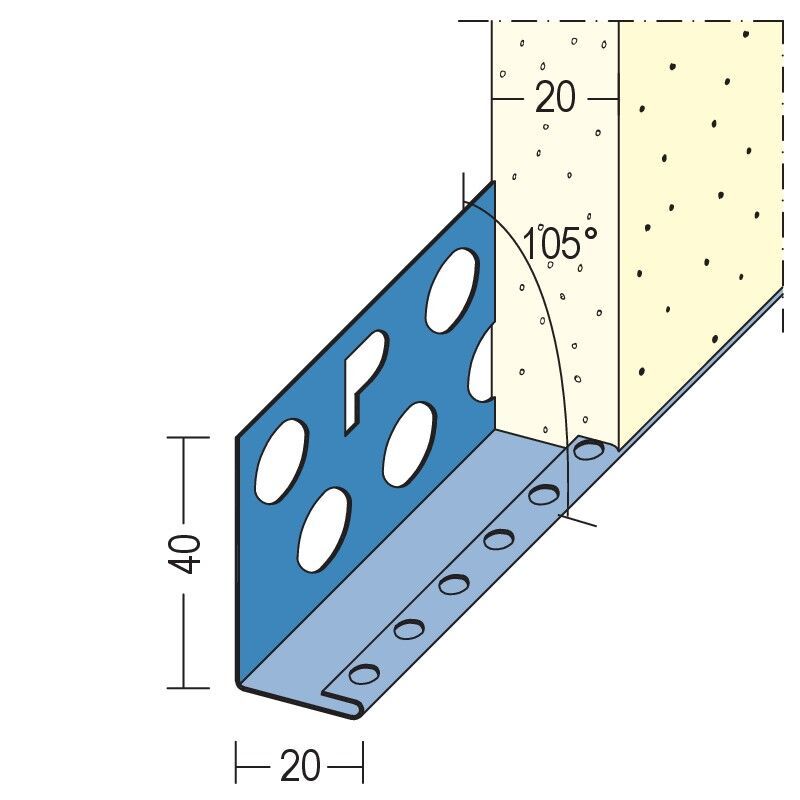 02230 300,0 Sockelprofil für den Innen- und Außenputz 20 mm Edelstahl