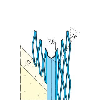 01007 150,0 Kantenprofil für den Innenputz 10 mm, eckiger Kopf Stahl, verzinkt