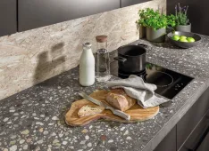 GDM.MASSIMO kitchen, terrazzo, Anthrazit mit Kiesel