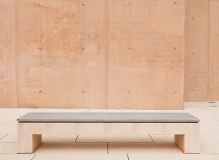 GDM.MASSIMO bench, ferro, Jura-Gelb mit Holzauflage