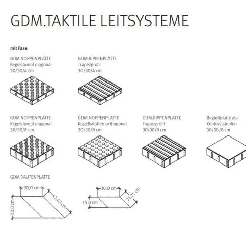GDM.TAKTILE LEITSYSTEME mit Fase