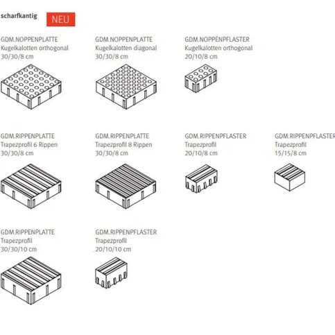 GDM.TAKTILE LEITSYSTEME scharfkantig
