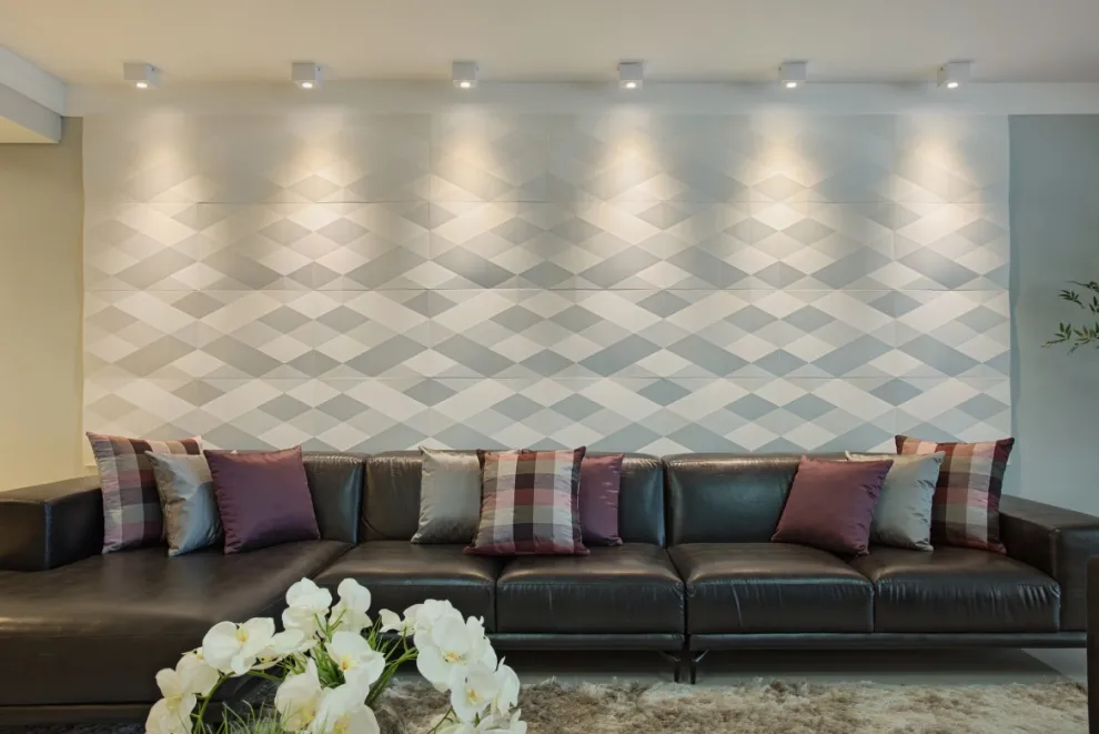 Designfliesen mit dreidimensionaler Prismenoberfläche GDM.DYAMANTE tile für Innen und Außen