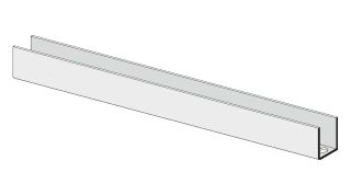 U-Profil f. Wandanschluss-Reduktion 18 x 30 x 08 3000 mm