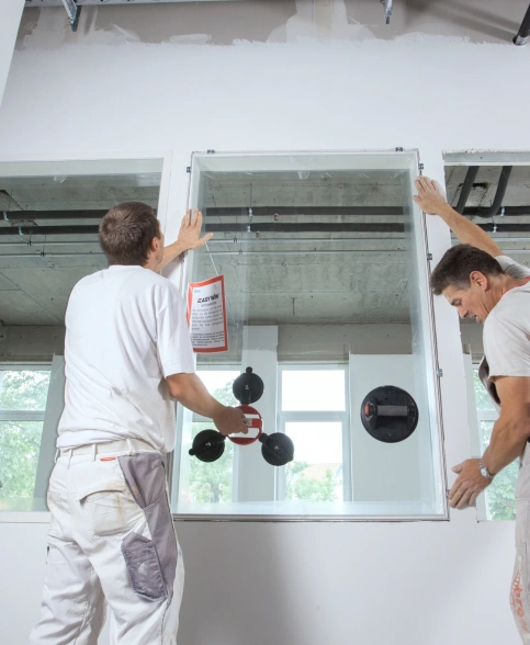 Die EasyWin Fertigfenster werden montagefertig als Monoblock mit wandbündiger Doppelverglasung auf die Baustelle geliefert.