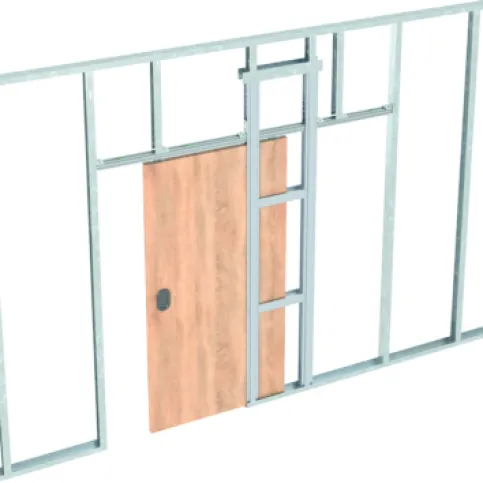 Mit dem neuen Schiebetür-System Pocket Kit Easy vereinfacht Knauf das Handling auf der Baustelle und beschleunigt die Montage.