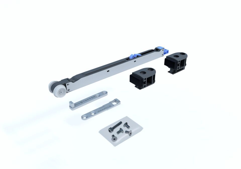 Pocket Kit Dämpfer einseitig f.Türblattbreite 610/735/860/985mm