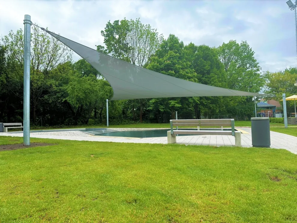 Sonnensegel, Freibad, Darmstadt
