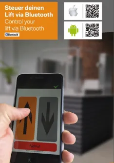 Die Herkules Lifte sind optional auch per Smartphone-App bedienbar - über Bluetooth.