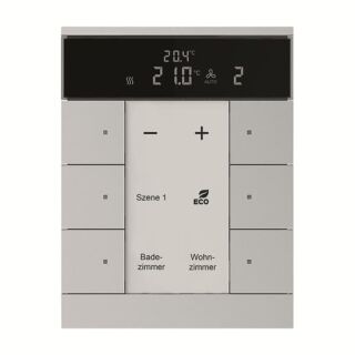 Raumtemperaturregler mit Bedienfunktion 6-fach Busch-Tenton®, aluminium