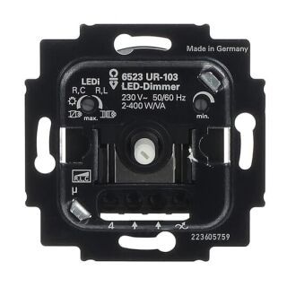 Busch-Drehdimmer UP, LED, 2-400 W, schwarz