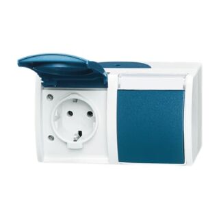 SCHUKO® Steckdose 2-fach, blau