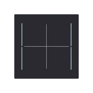Abdeckung, 4-fach für Keypad, schwarz matt
