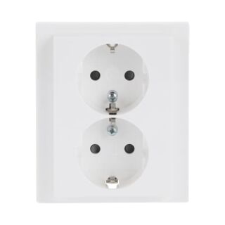 202 EUJB-84 SCHUKO® Doppelsteckdose volle Abdeckung, studioweiß