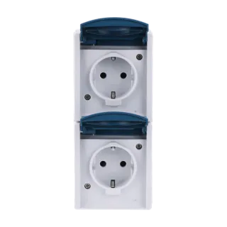 SCHUKO® Steckdose 2-fach, blau