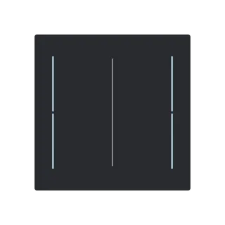 Abdeckung, 2-fach für Keypad, schwarz matt