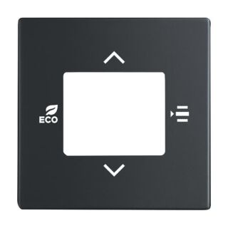 Zentralscheibe für Raumtemperaturregler oder Raumtemperaturregler mit CO₂/Feuchte, schwarz