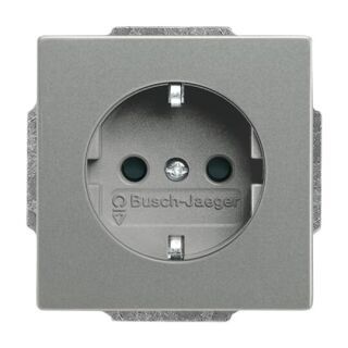 SCHUKO® Steckdosen-Einsatz Busch-steplight® mit Nachtorientierungslicht, grau