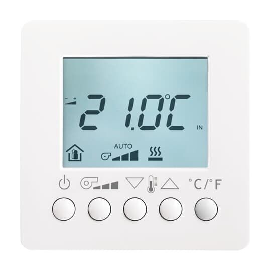 Busch-Jaeger Raumtemperaturregler Fan Coil mit Display, AP mit integriertem Busankoppler