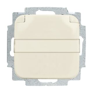SCHUKO® Steckdosen-Einsatz mit Klappdeckel und Beschriftungsfeld, weiß