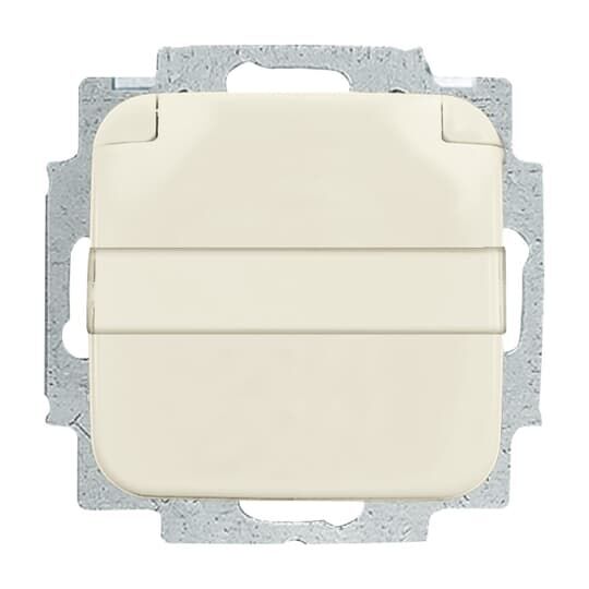 Busch-Jaeger SCHUKO® Steckdosen-Einsatz mit Klappdeckel und Beschriftungsfeld