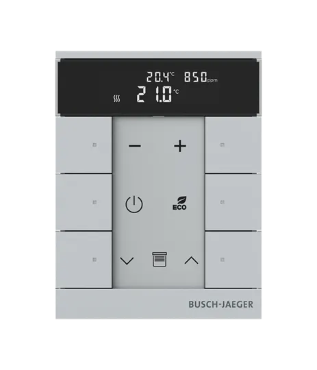 Busch-Jaeger Raumtemperaturregler mit CO₂/Feuchte-Sensor und Bedienfunktion Busch-Tenton®