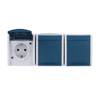 SCHUKO® Steckdose 3-fach, blau
