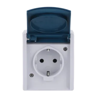 SCHUKO® Steckdose mit Klappdeckel, blau