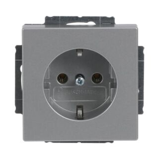 SCHUKO® Steckdosen-Einsatz, aluminium