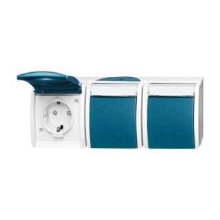 SCHUKO® Steckdose mit erh. Berührungsschutz, blau