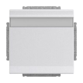 SCHUKO® Steckdosen-Einsatz mit Klappdeckel und Beschriftungsfeld, aluminium