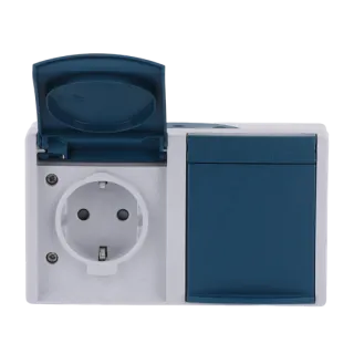 SCHUKO® Steckdose mit erh. Berührungsschutz, blau