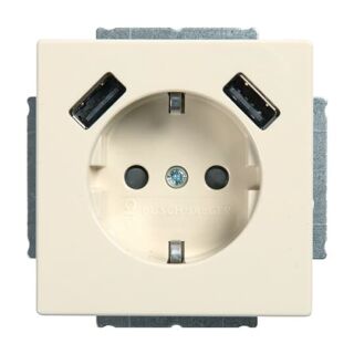 20 EUCB2USB-82 SCHUKO® 2x USB-Steckdose, elfenbeinweiß