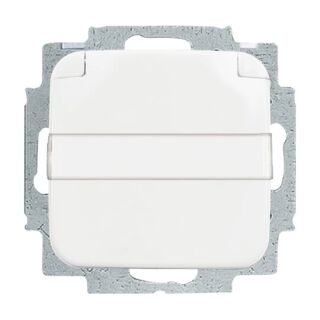 SCHUKO® Steckdosen-Einsatz mit Klappdeckel und Beschriftungsfeld, weiß