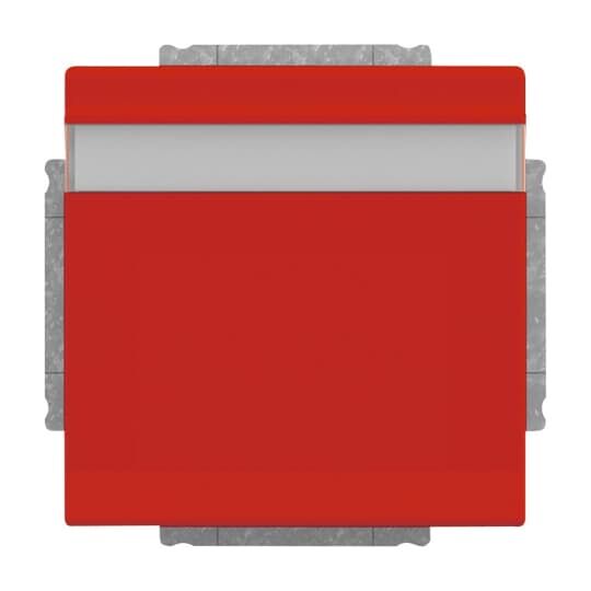SCHUKO® Steckdosen-Einsatz mit Klappdeckel und Beschriftungsfeld, rot