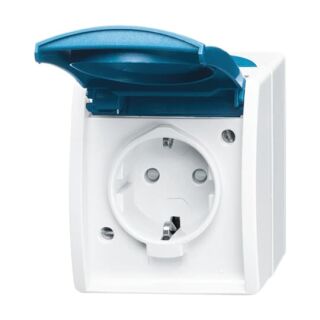 SCHUKO® Steckdose mit erh. Berührungsschutz, blau