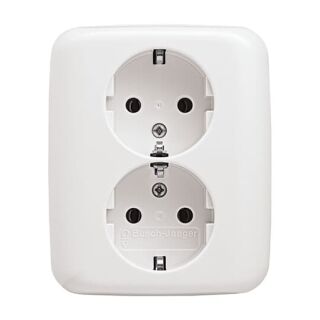 202 EUJ-214 SCHUKO® Doppelsteckdose volle Abdeckung, alpinweiß