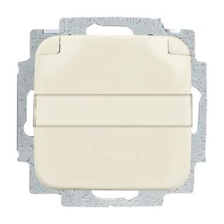 SCHUKO® Steckdosen-Einsatz mit Klappdeckel und Beschriftungsfeld, weiß