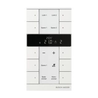 Raumtemperaturregler Nebenstelle mit Bedienfunktion 10-fach Busch-Tenton®, weiß