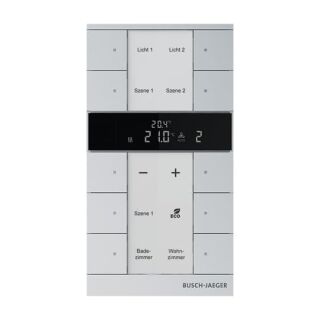 Raumtemperaturregler Nebenstelle mit Bedienfunktion 10-fach Busch-Tenton®, aluminium
