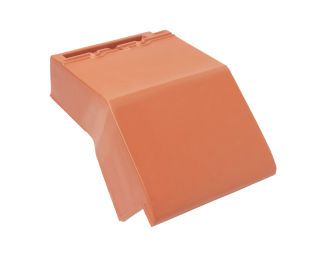 Braas Turmalin Kupferrot Mansard-Ortgangziegel links