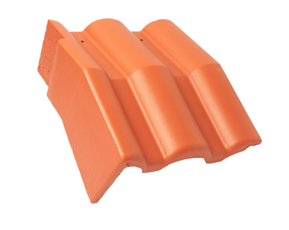 Braas Taunus Pfanne StarMATT Ziegelrot Mansard-Giebel LINKS