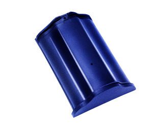 Braas Sattelfirst(O) Brillantblau Firstanfang glatte Scheibe m.Klammer(OG)