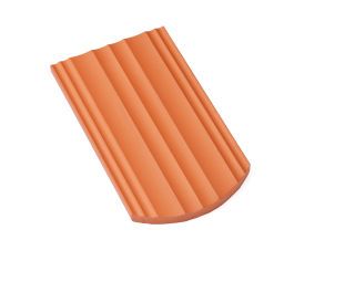 Braas Opal Dombiber (Segmentschnitt) Biberschwanzziegel Firstplatte 