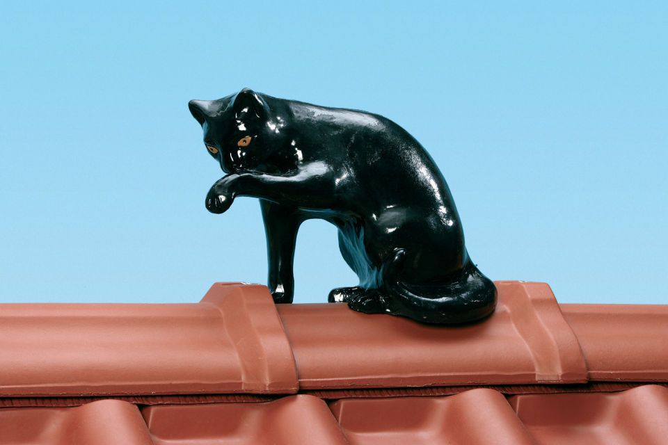 Braas Dachschmuck First-Katze 25 cm Schwarz (glasiert)