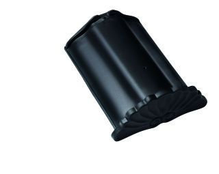 Braas Sattelfirst(O) Vulkanschwarz Firstanfang Muschel m.Firstkla. Obergr.